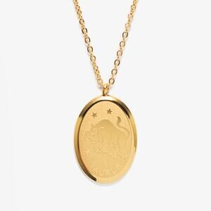 Taurus‎ Zodiac Pendant Necklace 18K Gold Plated Stainless Steel Astrology